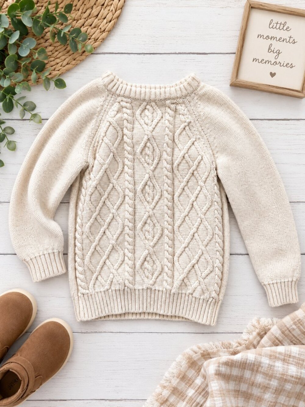 Old Navy Kids Ivory Cable Knit Sweater Cream Crewneck Size 5T
